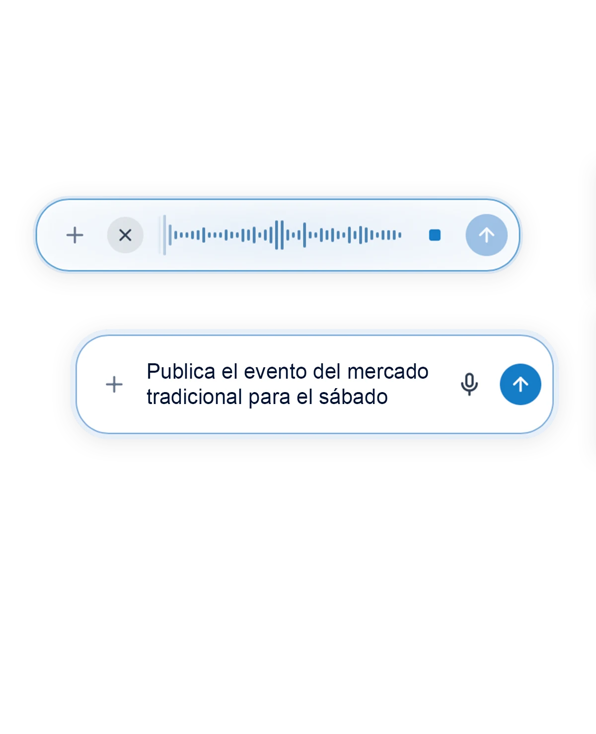 Creación de contenido del destino dictando por voz desde el panel de gestión