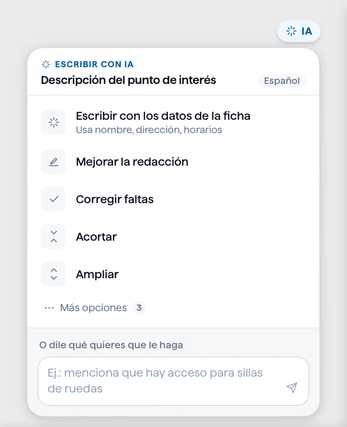 Redacción con inteligencia artificial del texto de un punto de interés para la audioguía